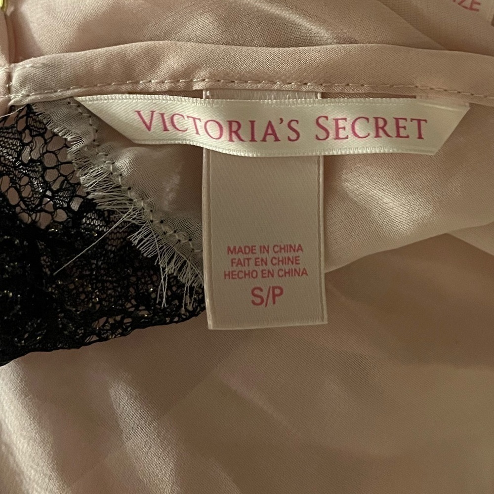 Elegant Sexy Victoria’s Secret slip gown S pink black lace - Picture 3 of 3